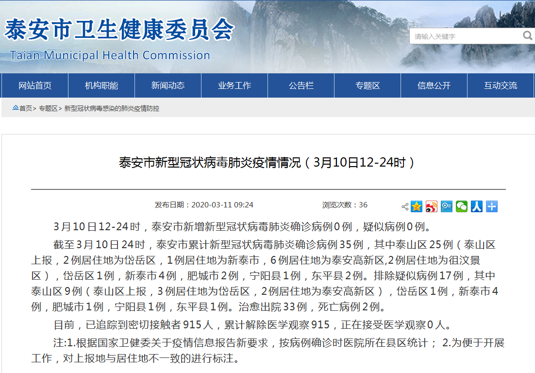 泰安最新冠狀病毒情況分享與更新????